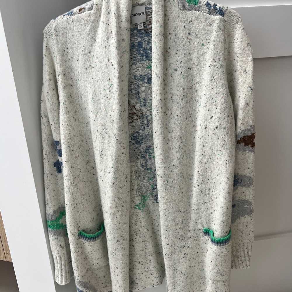 NIC+ZOE Multicolor Open Front Cardigan